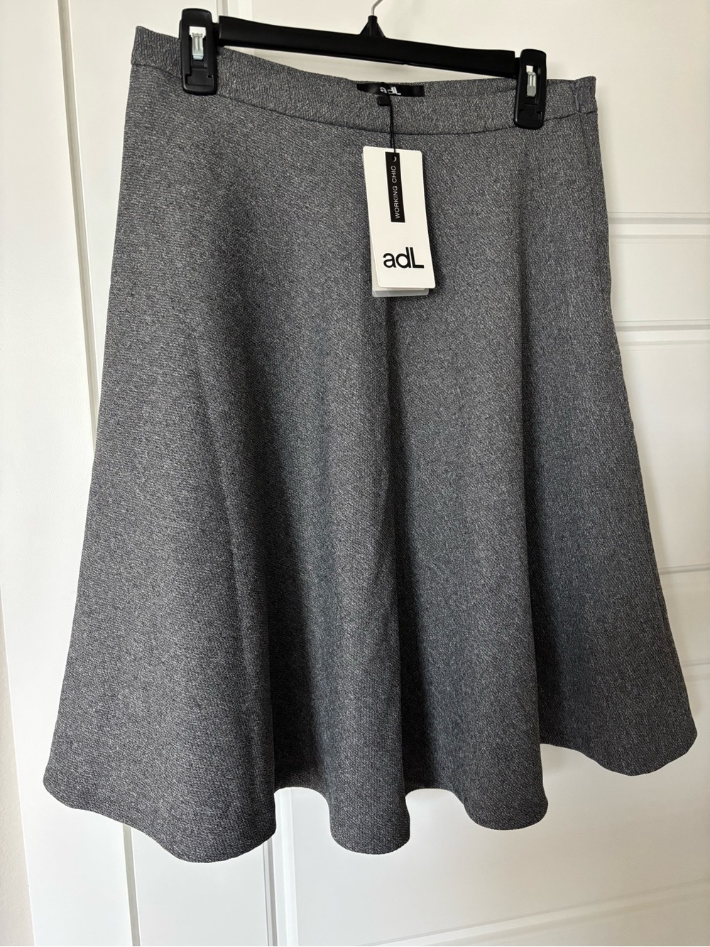 NWT adL Grey Women's A-Line Skirt Size L